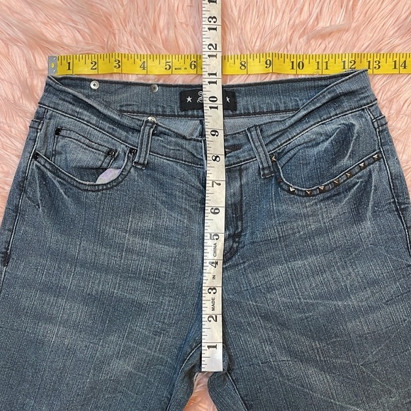 Abbey Dawn Women's Blue and Black Skinny Y2K Dark Wash Low Rise Jeans Size 3 - Picture 7 of 8